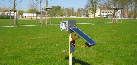 Einer der Sensorknoten im Lübecker Carlebachpark