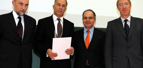Prof. Hartmann, Prof. Dominiak, Minister Marnette, Prof. Martinetz (v.l.n.r.; Foto: Rüdiger Jacob)